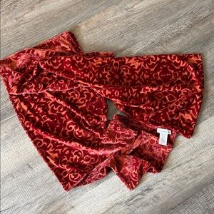 Susan Graver Terra Cotta Burnout Velvety Scarf  71” L X 13 Wide Beautiful